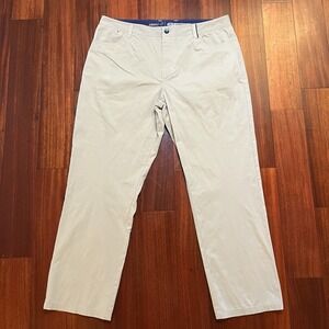 Johnnie-O Pants Men 40x32 Light Khaki Prep-Formance Golf Performance JMPA1200